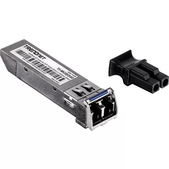 TRENDnet TI-MGBS40 SFP to RJ45 Industrial Single-Mode LC Module; ; Up to 2 km (1.2 miles); 1000Base-EX Industrial SFP; IEEE 802.3z Gigabit Ethernet; Data Rates of up to 1.25Gbps; Lifetime Protection