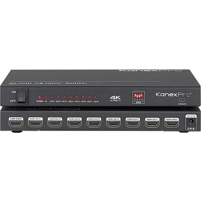 KanexPro HDSP184K 4K UHD 1x8 HDMI Distribution Amplifier w/ HDCP2.2