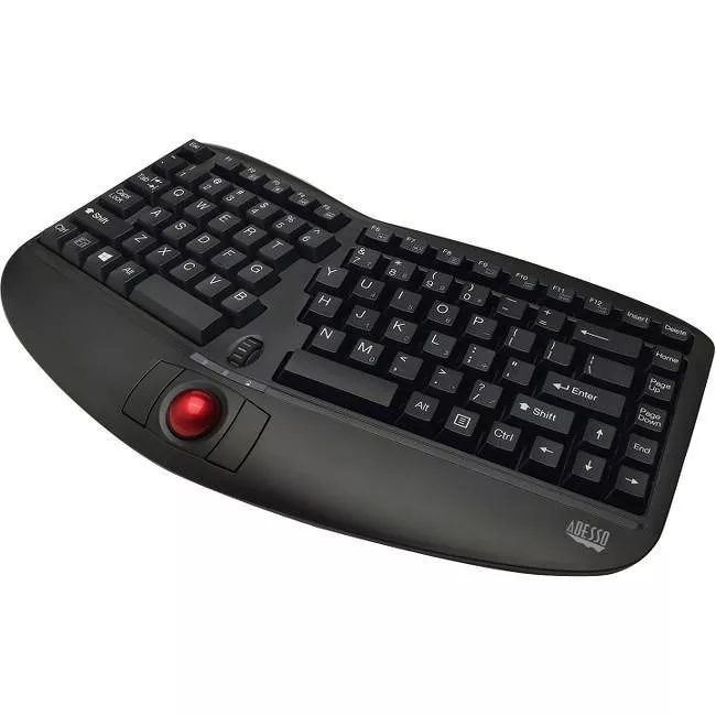 Adesso WKB-3150UB 2.4 GHz Wireless Ergo Trackball Keyboard