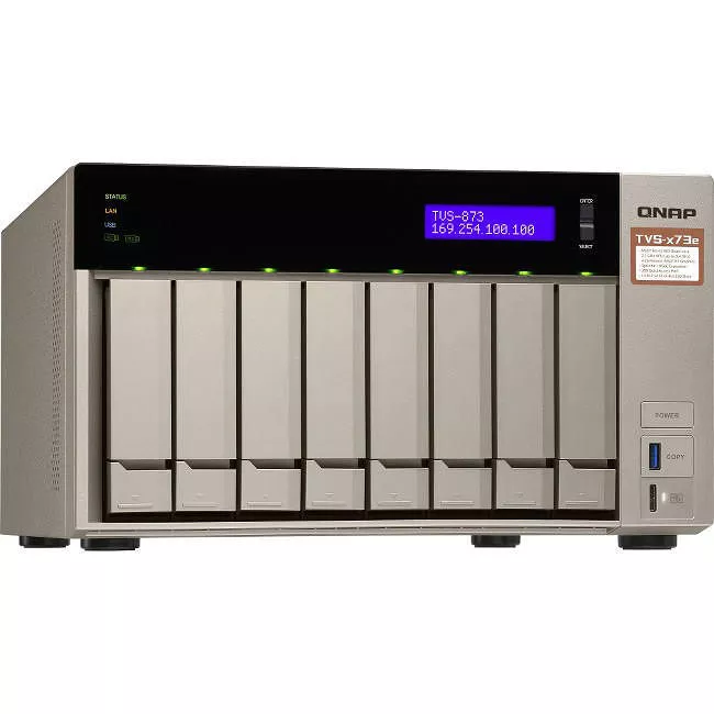 QNAP TVS-873E-8G-US NAS with AMD RX-421BD Quad-Core APU and PCIe Expandability