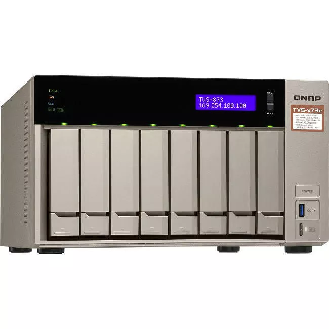 QNAP TVS-873E-4G-US NAS with AMD RX-421BD Quad-Core APU and PCIe Expandability