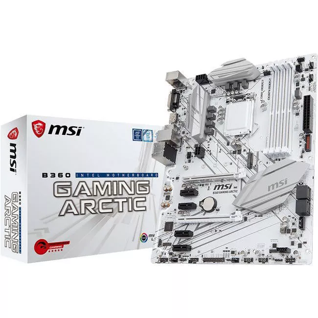 MSI B360GARCTIC Desktop Motherboard - 1x Socket H4 LGA-1151 - Intel B360 - 4x DDR4 - 1x M.2 - 2x PCIe x16 - ATX