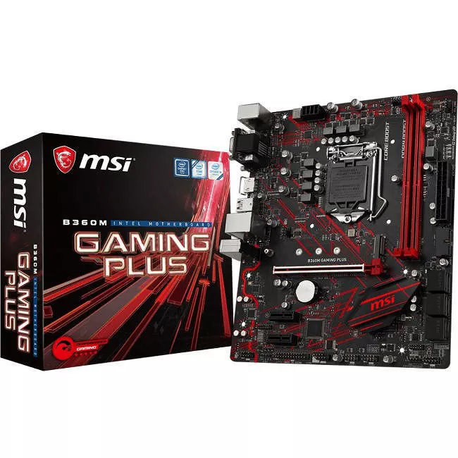 MSI B360MGPLUS Desktop Motherboard - 1x Socket H4 LGA-1151 - Intel B360 - 2x DDR4 - 1x M.2 - 1x PCIe x16 - Micro ATX