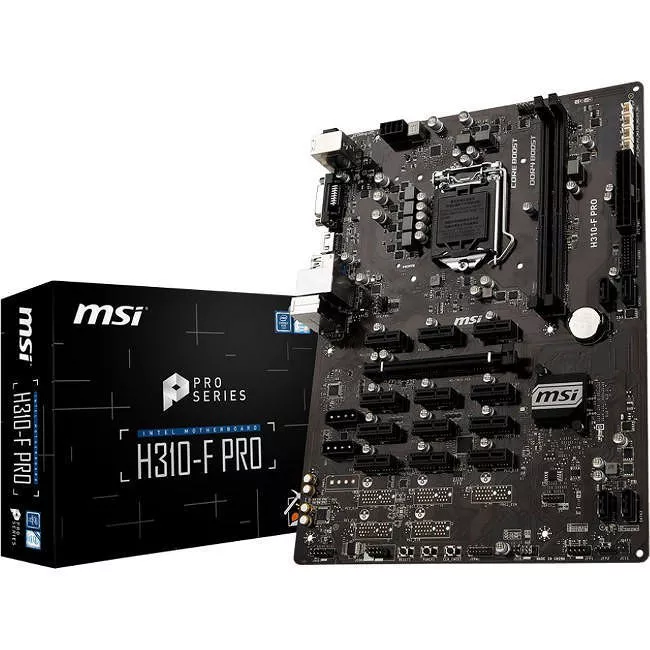 MSI H310FPRO Desktop Motherboard - 1x Socket H4 LGA-1151 - Intel H310 - 2x DDR4 - 1x PCIe x16 - ATX