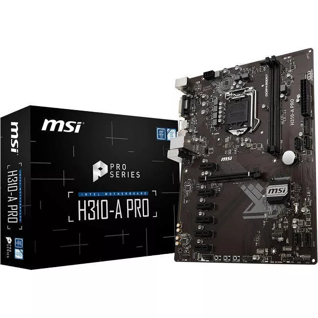 MSI H310APRO Desktop Motherboard - 1x Socket H4 LGA-1151 - Intel H310 - 2x DDR4 - 1x PCIe x16 - ATX