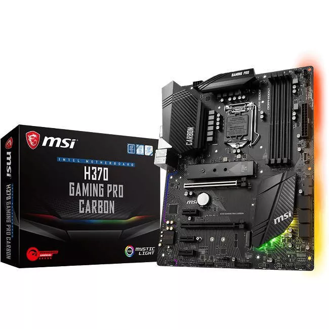 MSI H370GPCAR Desktop Motherboard - 1x Socket H4 LGA-1151 - Intel H370 - 4x DDR4 - RAID - 2x M.2 - 2x PCIe x16 - ATX