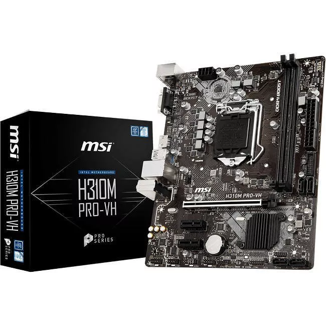 MSI H310MPROVH Desktop Motherboard - 1x Socket H4 LGA-1151 - Intel H310 - 2x DDR4 - 1x PCIe x16 - Micro ATX