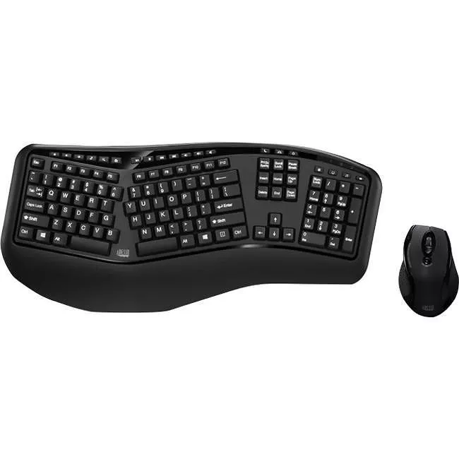 Adesso WKB-1500GB Wireless Ergonomic Keyboard & Laser Mouse