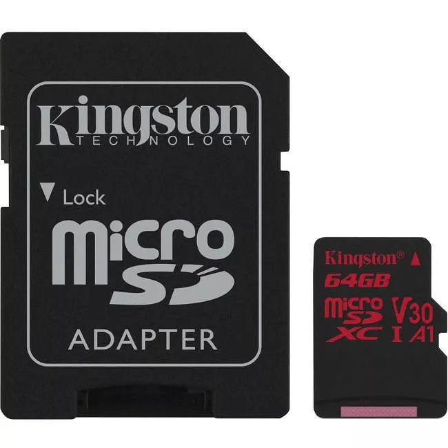 Kingston SDCR/64GB Canvas React 64 GB microSDXC Class 10/UHS-I (U3) Card