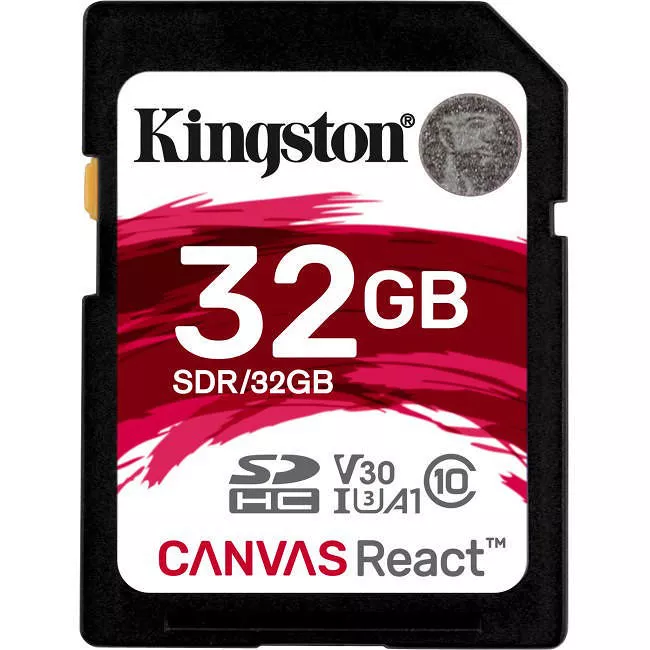 Kingston SDR/32GB Canvas React 32 GB Class 10/UHS-I (U3) SDHC