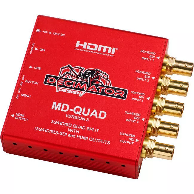 Decimator Design DD-MD-QUAD MD-QUAD V3 Quad Split Multi-Viewer 3G/HD/SD-SDI + HDMI Outputs