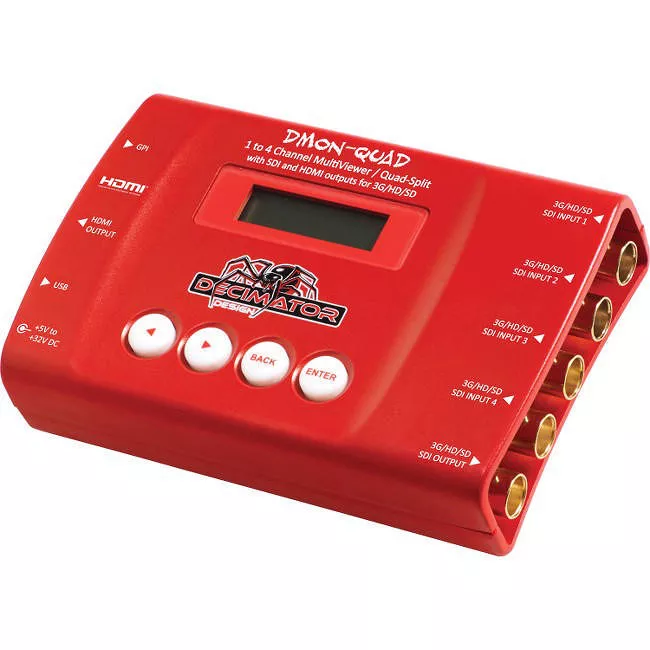 Decimator Design DD-DMON-QUAD 3G/HD/SD-SDI Quad Split Multi-Viewer + HDMI