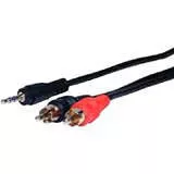 Comprehensive MPS-2PP-25ST Standard Series 3.5mm Stereo Mini Plug to 2 RCA Plugs Audio Cable 25ft