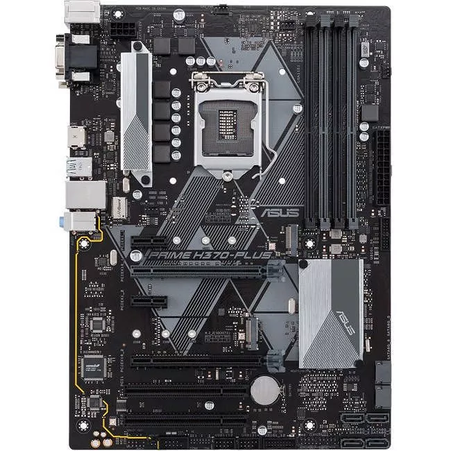 ASUS PRIME H370-PLUS Desktop Motherboard - 1x Socket H4 LGA-1151 - Intel H370 - 4x DDR4 - RAID - 2x M.2 - 2x PCIe x16 - ATX