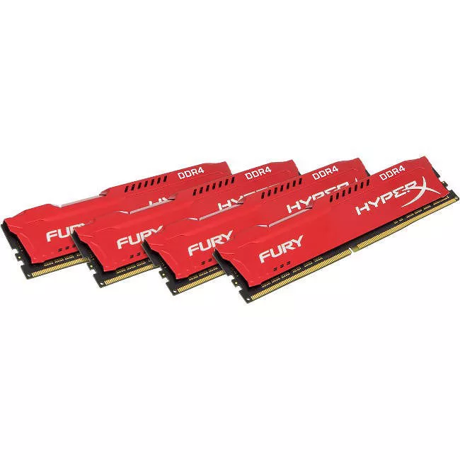 Kingston HX429C17FRK4/64 FURY Memory Red - 64GB Kit*(4x16GB) - DDR4 2933MHz CL17 DIMM - Unbuffered