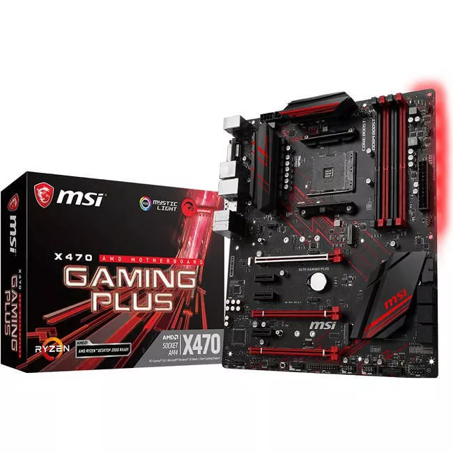 MSI X470GPLUS Desktop Motherboard - 1x Socket AM4 - AMD X470 - 4x DDR4 - RAID - 2x M.2 - 3x PCIe x16 - ATX