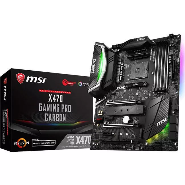 MSI X470GPRO Desktop Motherboard - 1x Socket AM4 - AMD X470 - 4x DDR4 - RAID - 2x M.2 - 3x PCIe x16 - ATX