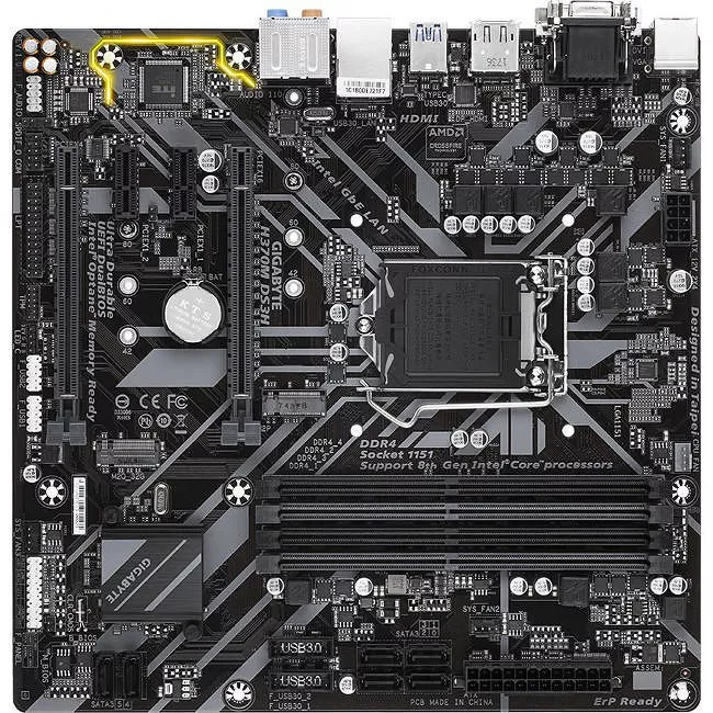 GIGABYTE H370M DS3H Desktop Motherboard - 1x Socket H4 LGA-1151 - Intel H370 - 4x DDR4 - RAID - 2x M.2 - 2x PCIe x16 - Micro ATX