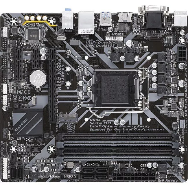 GIGABYTE B360M DS3H Ultra Durable Desktop Motherboard - Intel Chipset - Socket H4 LGA-1151