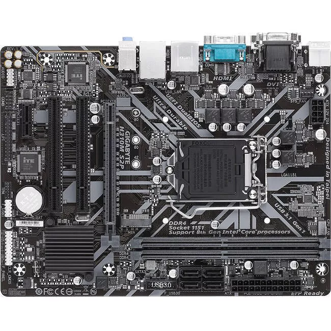 GIGABYTE H310M S2P Desktop Motherboard - 1x Socket H4 LGA-1151 - Intel H310 - 2x DDR4 - 1x M.2 - 1x PCIe x16 - Micro ATX