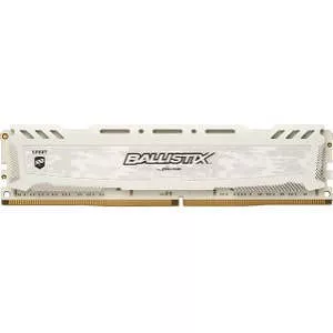 Crucial BLS16G4D26BFSC Ballistix Sport LT White 16GB DDR4-2666 UDIMM - Non-ECC - Unbuffered