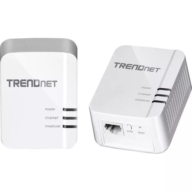 TRENDnet TPL-422E2K Powerline 1300 AV2 Adapter Kit, Includes 2 x TPL-422E Powerline Ethernet Adapters, IEEE 1905.1 & IEEE 1901, Gigabit Port, Range Up To 300m (984 ft), Simple Installation, White,