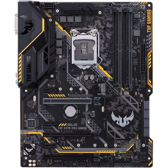 ASUS TUF Z370 PRO GAMING Desktop Motherboard - 1x Socket H4 LGA-1151 - Intel Z370 - 4x DDR4 - RAID - 2x M.2 - 3x PCIe x16 - ATX