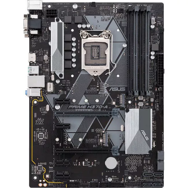 ASUS PRIME H370-A/CSM Desktop Motherboard - 1x Socket H4 LGA-1151 - Intel H370 - 4x DDR4 - RAID - 2x M.2 - 2x PCIe x16 - ATX
