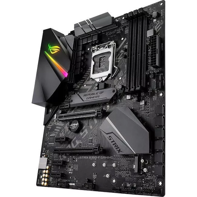 ASUS ROG STRIX B360-F GAMING Desktop Motherboard - 1x Socket H4 LGA-1151 - Intel B360 - 4x DDR4 - 2x M.2 - 2x PCIe x16 - ATX