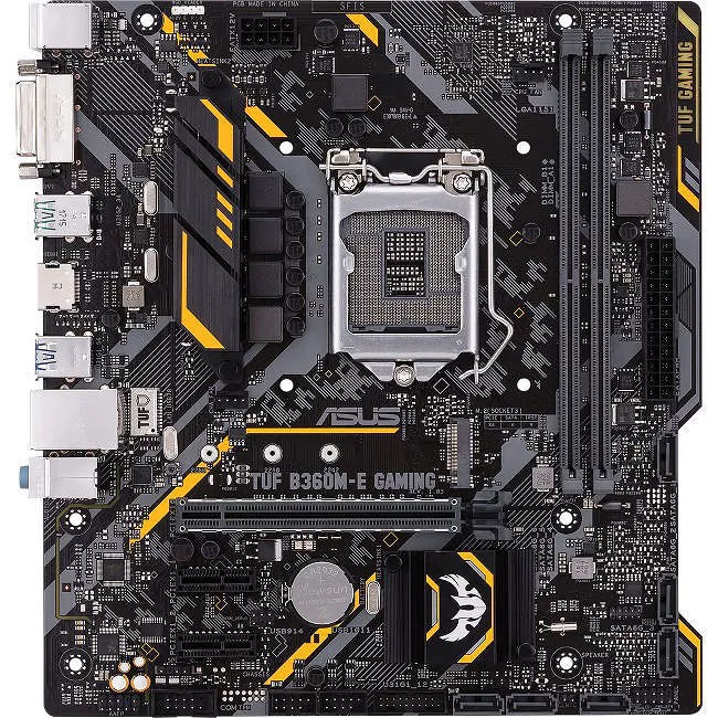 ASUS TUF B360M-E GAMING Desktop Motherboard - 1x Socket H4 LGA-1151 - Intel B360 - 2x DDR4 - 1x M.2 - 1x PCIe x16 - Micro ATX