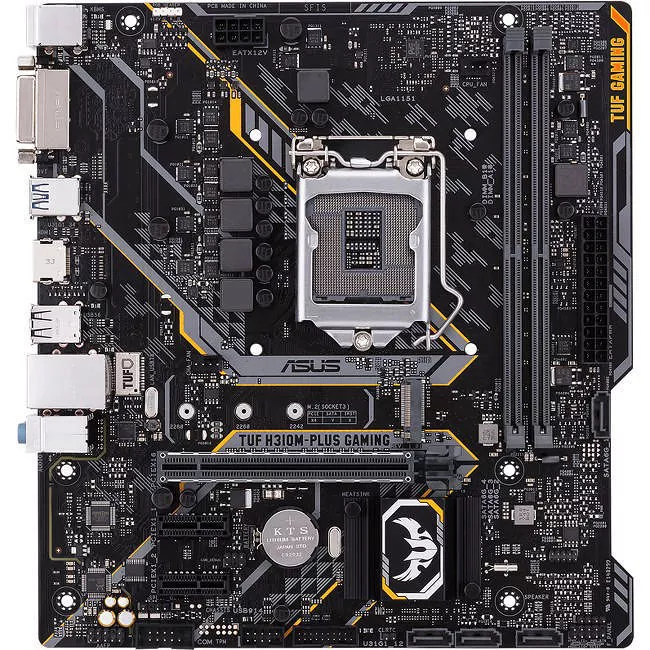 ASUS TUF H310M-PLUS GAMING Desktop Motherboard - 1x Socket H4 LGA-1151 - Intel H310 - 2x DDR4 - 1x M.2 - 1x PCIe x16 - Micro ATX