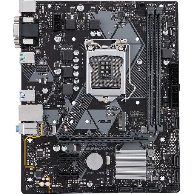 ASUS PRIME B360M-K Desktop Motherboard - 1x Socket H4 LGA-1151 - Intel B360 - 2x DDR4 - 1x M.2 - 1x PCIe x16 - Micro ATX