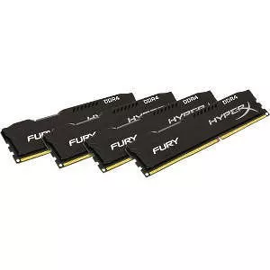 Kingston HX429C17FBK4/64 HyperX Fury 64 GB DDR4-2933 Memory - DIMM - Unbuffered - 1.20 V - 2933 MHz