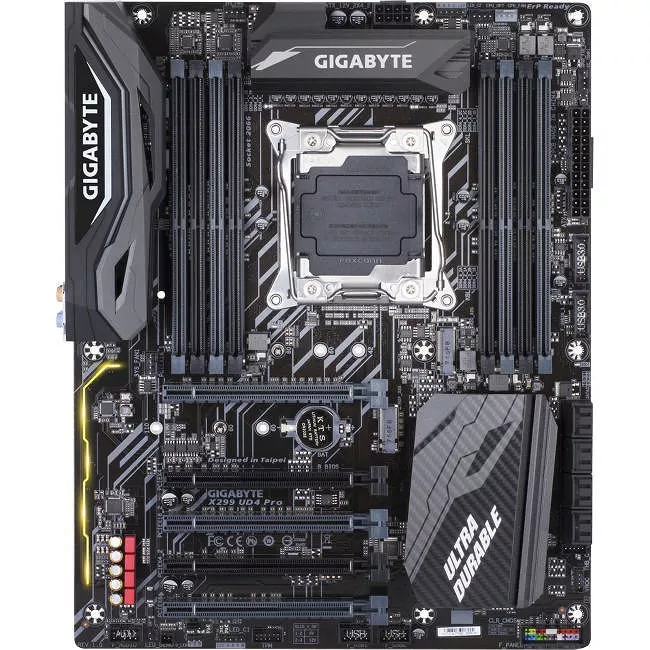 GIGABYTE X299 UD4 PRO Desktop Motherboard - 1x Socket R4 LGA-2066 - Intel X299 - 8x DDR4 - RAID - 2x M.2 - 5x PCIe x16 - ATX