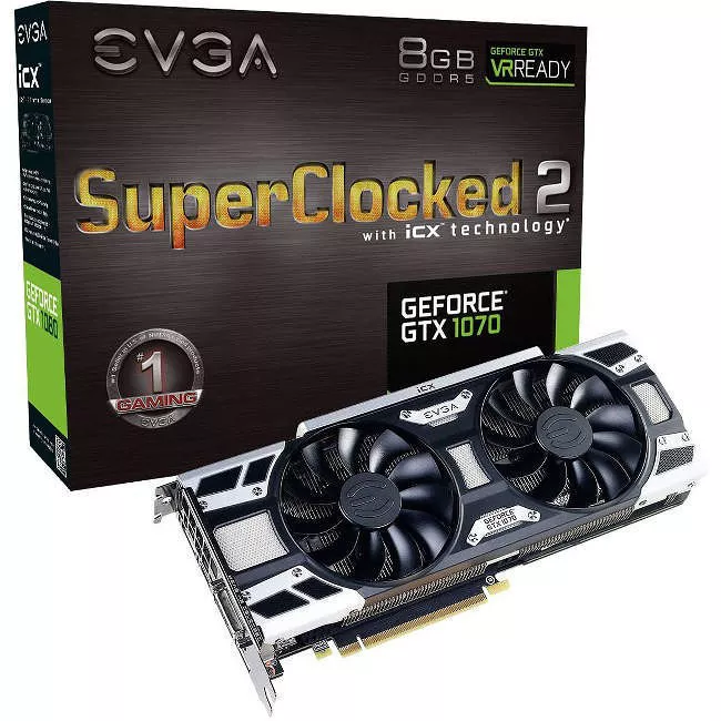 EVGA 08G-P4-6573-KR GeForce GTX 1070 Graphic Card - 1.59 GHz Core - 8 GB GDDR5 - Dual Slot