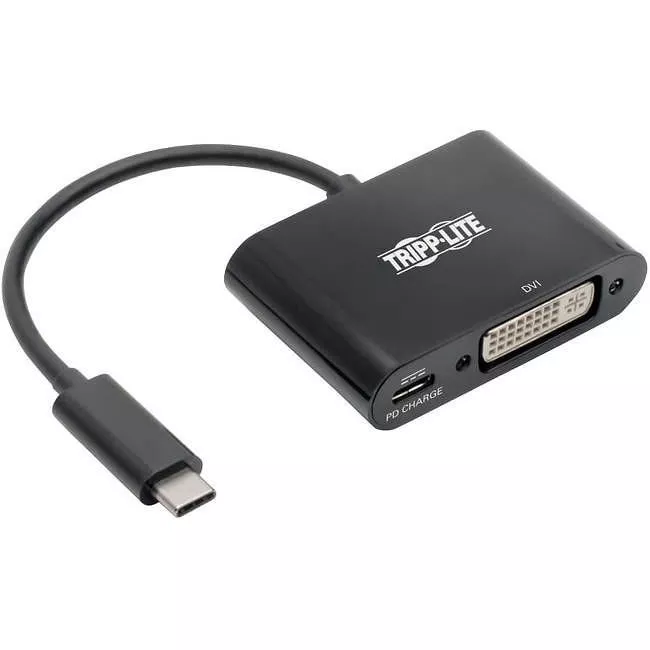 Tripp Lite U444-06N-DB-C USB C to DVI Adapter Converter w/ PD Charging 1080p Black