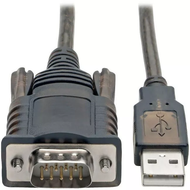 Tripp Lite U209-005-COM RS232 to USB Adapter Cable w/ COM Retention (USB-A to DB9 M/M), FTDI, 5 ft.