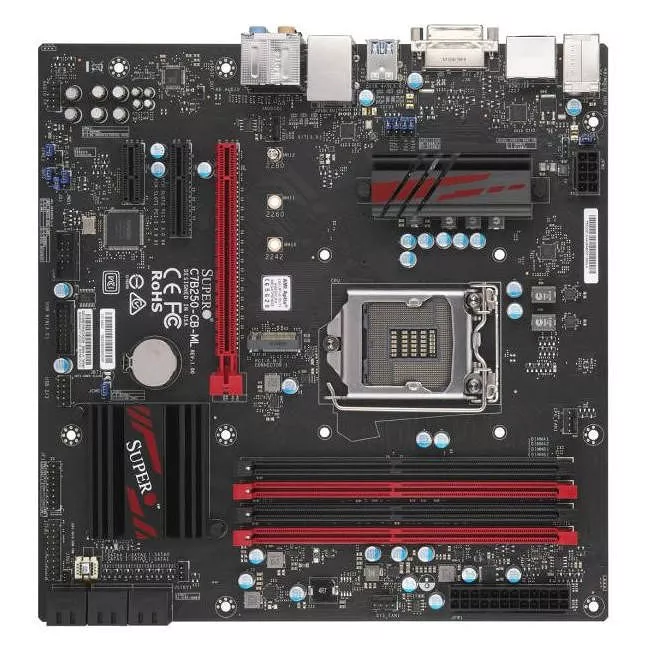 Supermicro MBD-C7B250-CB-ML-O Server Motherboard - 1x Socket H4 LGA-1151 - Intel B250 - 4x DDR4 - 1x M.2 - 1x PCIe x16 - Micro ATX