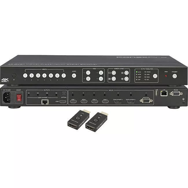 KanexPro HDBT-VTSC72-4K 4K Video Tiler & Scaler Switcher w/ HDBaseT