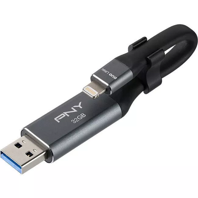 PNY P-FDI32GLA02GC-RB DUO LINK 32 GB USB 3.0 Flash Drive For iPhone and iPad
