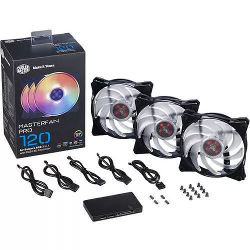 Cooler Master MFY-B2DC-133PC-R1 MasterFan Pro 120 Air Balance RGB 3 in 1 with RGB LED Controller
