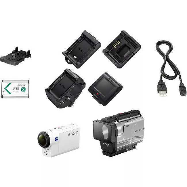 Sony HDR-AS300R Digital Camcorder - Exmor R CMOS - Full HD - White