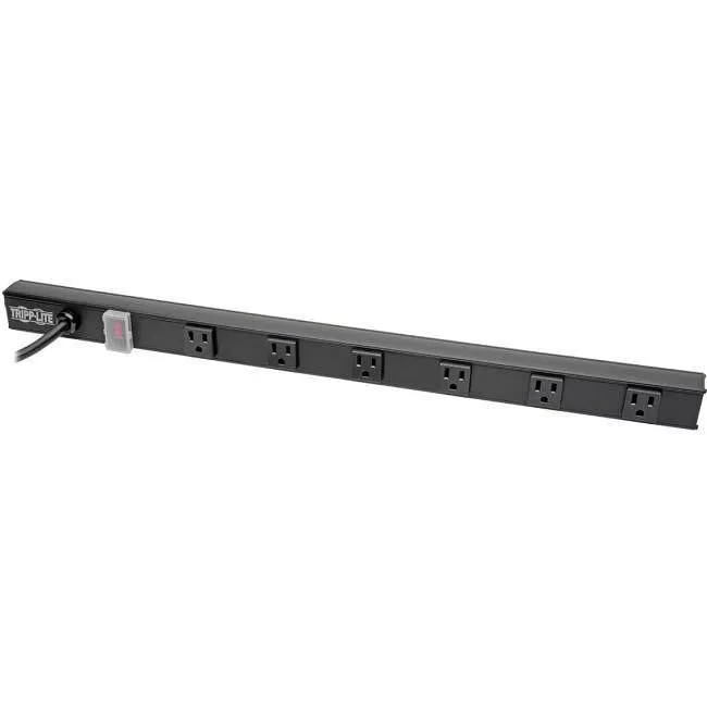 Tripp Lite PS2406RA08B 6-Outlet Power Strip Right-Angle NEMA 5-15R - 15A 120V 8 ft. (2.43 m) Cord Right-Angle 5-15P Plug 24 in.