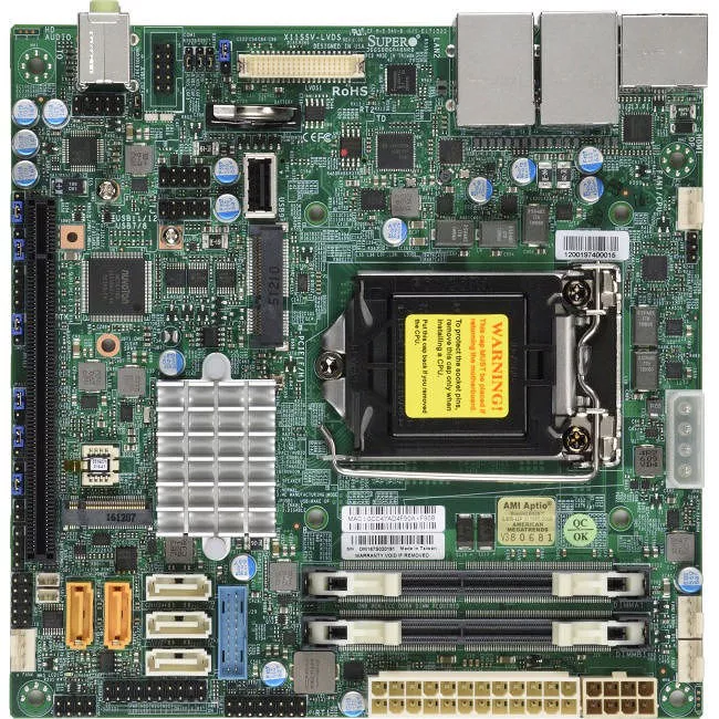 Supermicro MBD-X11SSV-LVDS-O Server Motherboard - 1x Socket H4 LGA-1151 - Intel Q170 - 2x DDR4 - RAID - 1x PCIe x16 - Mini ITX