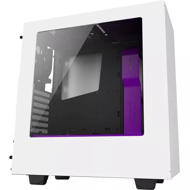 NZXT CA-S340W-W3 S340 Computer Case - Mid-tower - Purple, Matt White