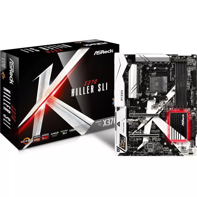 ASRock X370 KILLER SLI Desktop Motherboard - 1x Socket AM4 - AMD X370 - 4x DDR4 - RAID - 3x M.2 - 2x PCIe x16 - ATX