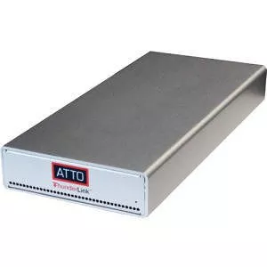 ATTO TLFC-3162-DE0 Dual 40Gb to Dual 16Gb Fibre Thunderbolt 3 Adapter w/ LC SFP+ and power cord