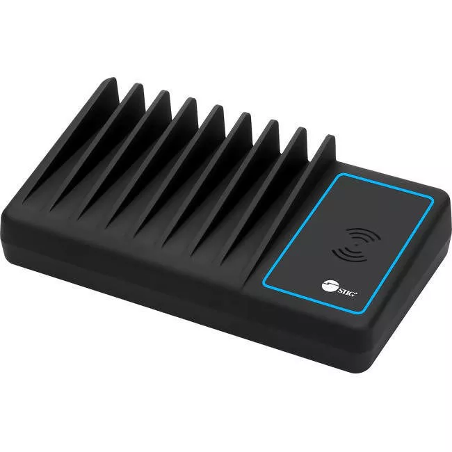 SIIG AC-PW1H11-S1 10-Port USB-A/C & Wireless Charging Station With Ambient Light Deck