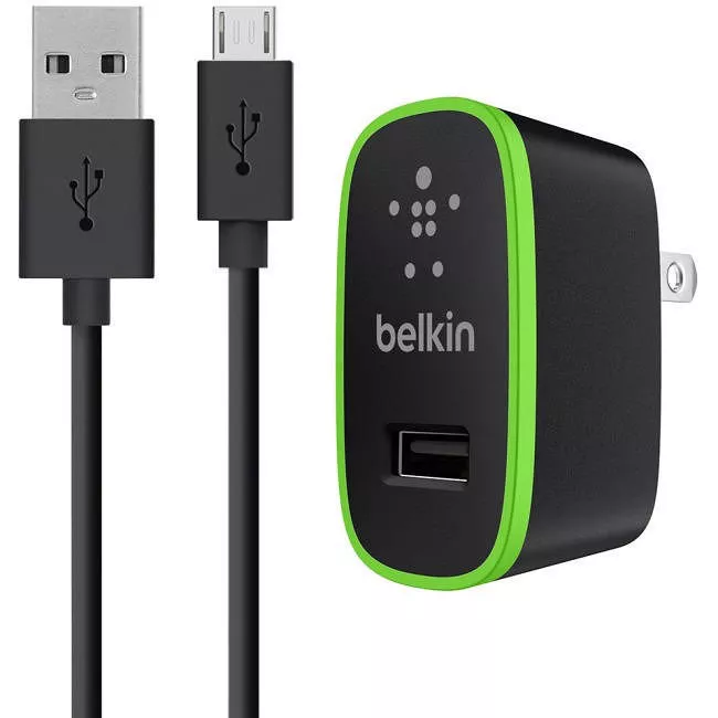 Belkin F8M886TT04-BLK 12W USB-A Wall Charger + USB-A to Micro-USB Cable - 4ft Cable