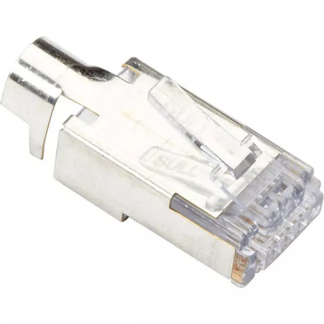 Black Box C6EZSP-STAG-100PAK ezEX CAT6 44 Shielded Connector External Ground 100 Pack